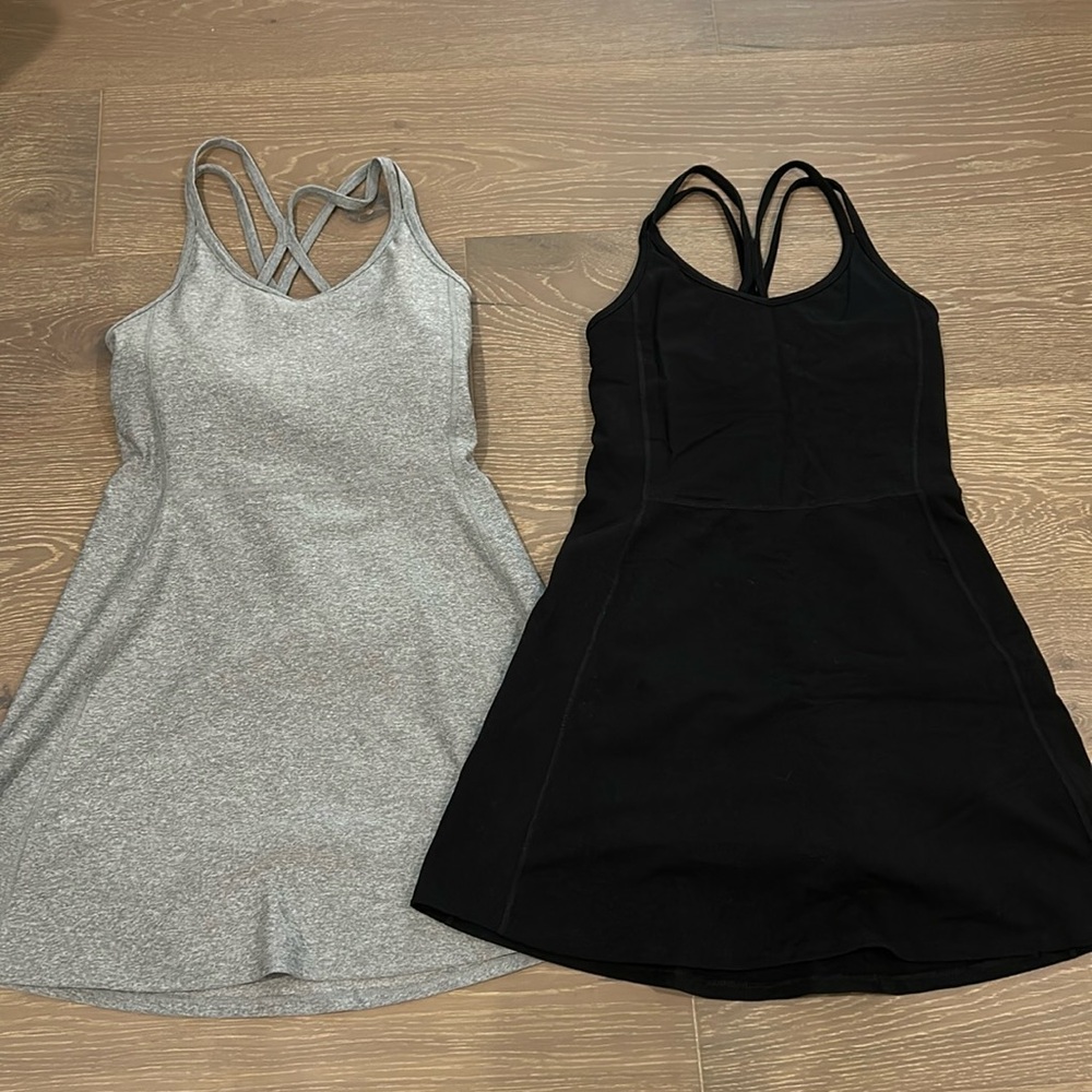 Old Navy Gray and Black Athletic Tank Dress Duo